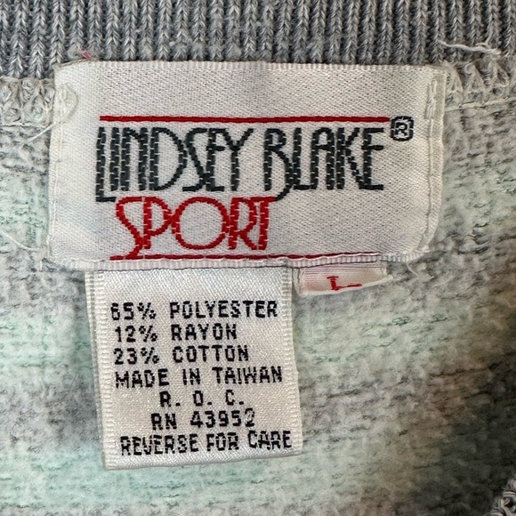 Vintage 80’s Pastel Mint Green Stripe Fairy Kei Kawaii Sweatshirt Size L - Picture 7 of 10